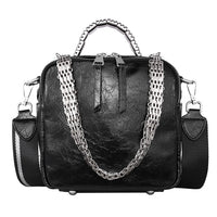 Black Zipper Pu Leather Bag