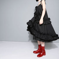 White Multilayer Ruffle Dress