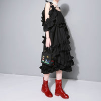 White Multilayer Ruffle Dress