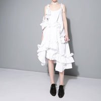 White Multilayer Ruffle Dress