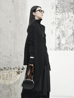 Black Stand Collar Hollow Out Sweater