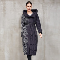 Embroidered Hooded Down Jacket