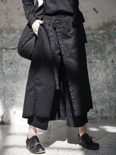 High Elastic Waist Black Wide Leg Pants