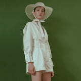 Turn-down Collar Long Sleeve Jacket Romper