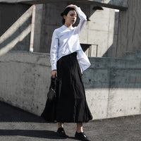 Long Sleeve Irregular Split Blouse