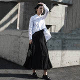 Long Sleeve Irregular Split Blouse