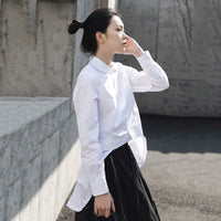 Long Sleeve Irregular Split Blouse