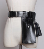Pu Leather Black Buckle Long Belt