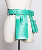 Pu Leather Black Buckle Long Belt