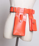 Pu Leather Black Buckle Long Belt