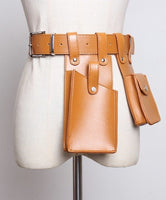 Pu Leather Black Buckle Long Belt