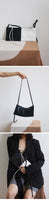 Black White Contrast Color Pu Leather Bag