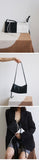 Black White Contrast Color Pu Leather Bag