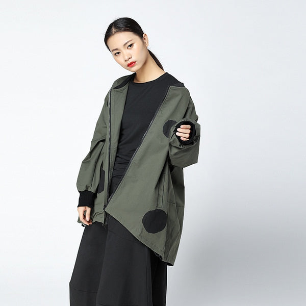 Polka Dot Irregular Coat
