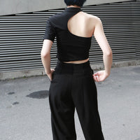 Short Sleeve Backless T-shirt