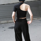 Short Sleeve Backless T-shirt