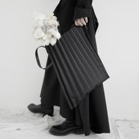Black Canvas Pleated Bag