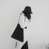 Black Canvas Pleated Bag