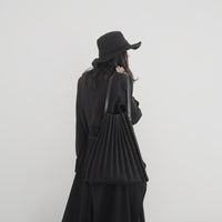 Black Canvas Pleated Bag