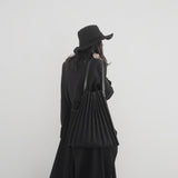 Black Canvas Pleated Bag