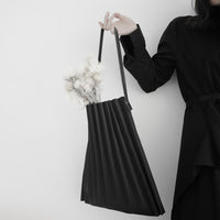 Black Canvas Pleated Bag