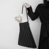 Black Canvas Pleated Bag