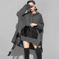 Loose Fit Asymmetrical Ribbon Oversized Sweatshirt