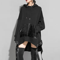 Loose Fit Asymmetrical Ribbon Oversized Sweatshirt