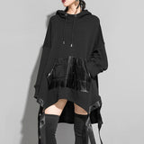 Loose Fit Asymmetrical Ribbon Oversized Sweatshirt