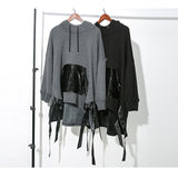 Loose Fit Asymmetrical Ribbon Oversized Sweatshirt