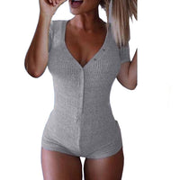 Long Sleeve Cotton Loungewear Bodysuit With Buttons