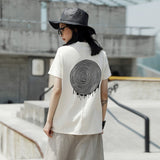 Short Sleeve Back Pattern Printed Tee