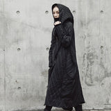 Hooded Black Striped Long Coat