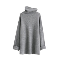 High Collar Long Sleeve Solid Black Gary Sweater