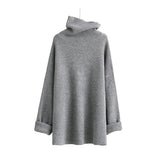 High Collar Long Sleeve Solid Black Gary Sweater