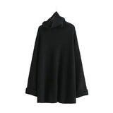 High Collar Long Sleeve Solid Black Gary Sweater