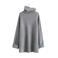 High Collar Long Sleeve Solid Black Gary Sweater