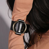 Round Buckle Pu Leather Metal Decorative Bracelet