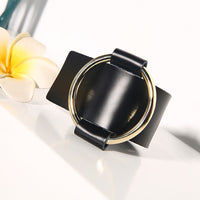 Round Buckle Pu Leather Metal Decorative Bracelet