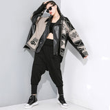 Black Knitting Pu Leather Big Size Jacket