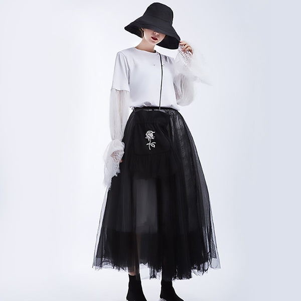 Black 5 Layer Mesh Skirt