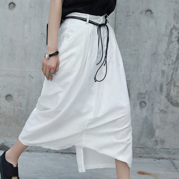 Winter Cotton Linen Cross-pants