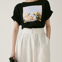 Black Printed Tee