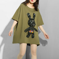 Army Green Black Bunny T-shirt