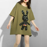 Army Green Black Bunny T-shirt
