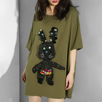 Army Green Black Bunny T-shirt