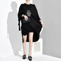 Letter Printed Irregular Dress