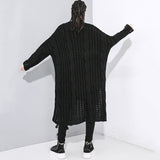 Black Asymmetrical Big Knitting Sweater