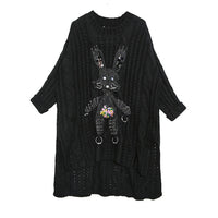 Black Bunny Asymmetrical Sweater