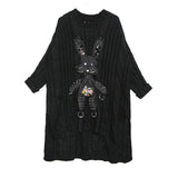 Black Bunny Asymmetrical Sweater